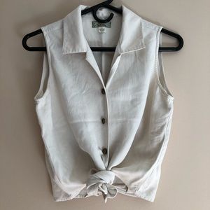 Tommy Bahama Tie Front Cropped Shirt- Size Small